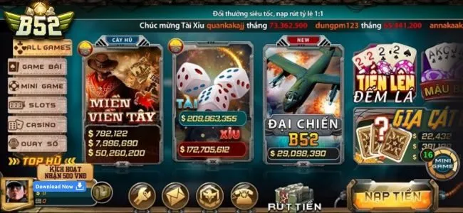 Những Điểm Nổi Bật Tạo Nên Sức Hút Cho NHÀ CÁI B52